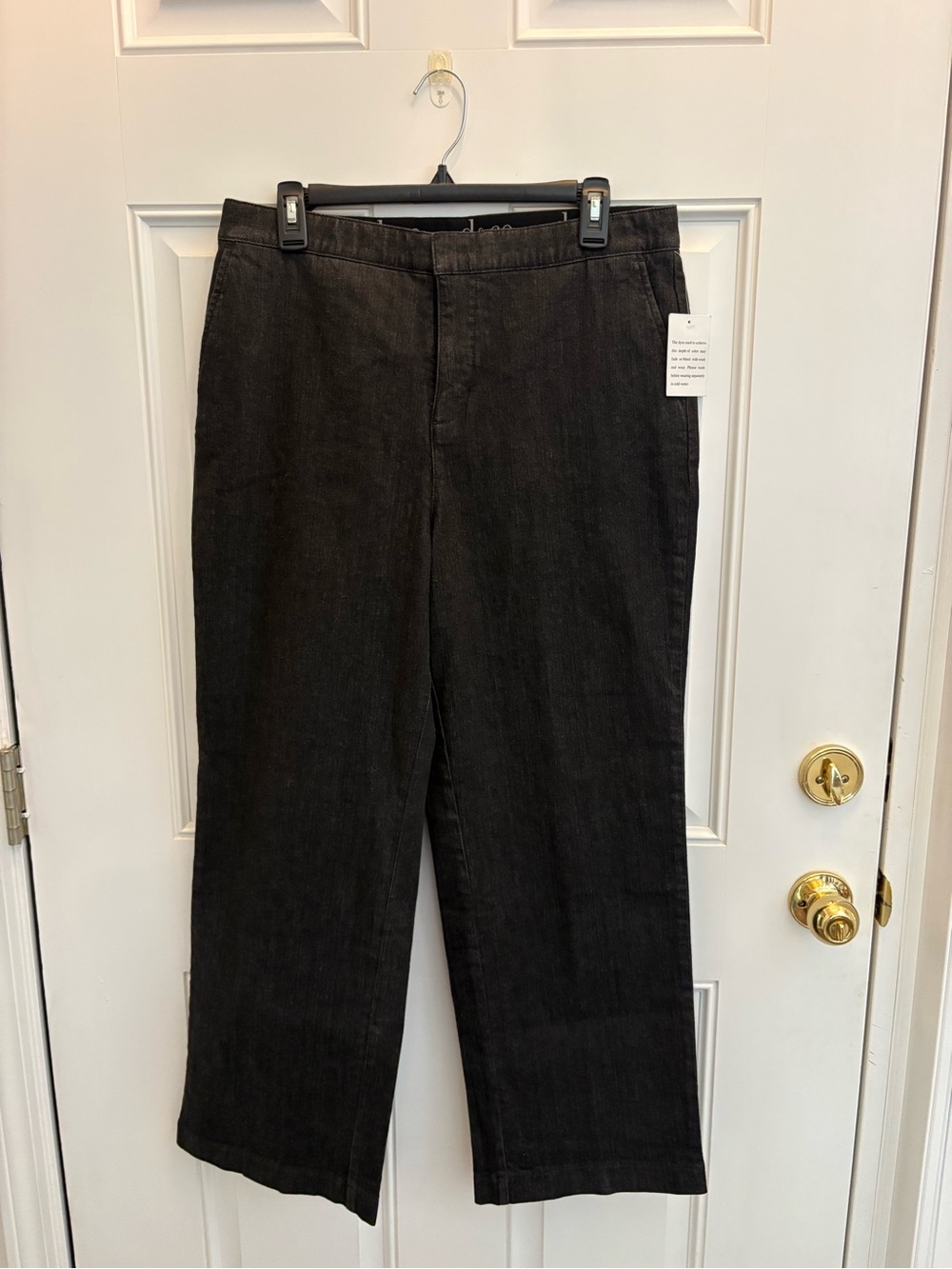 d&co. Straight-Leg Denim Black Pants